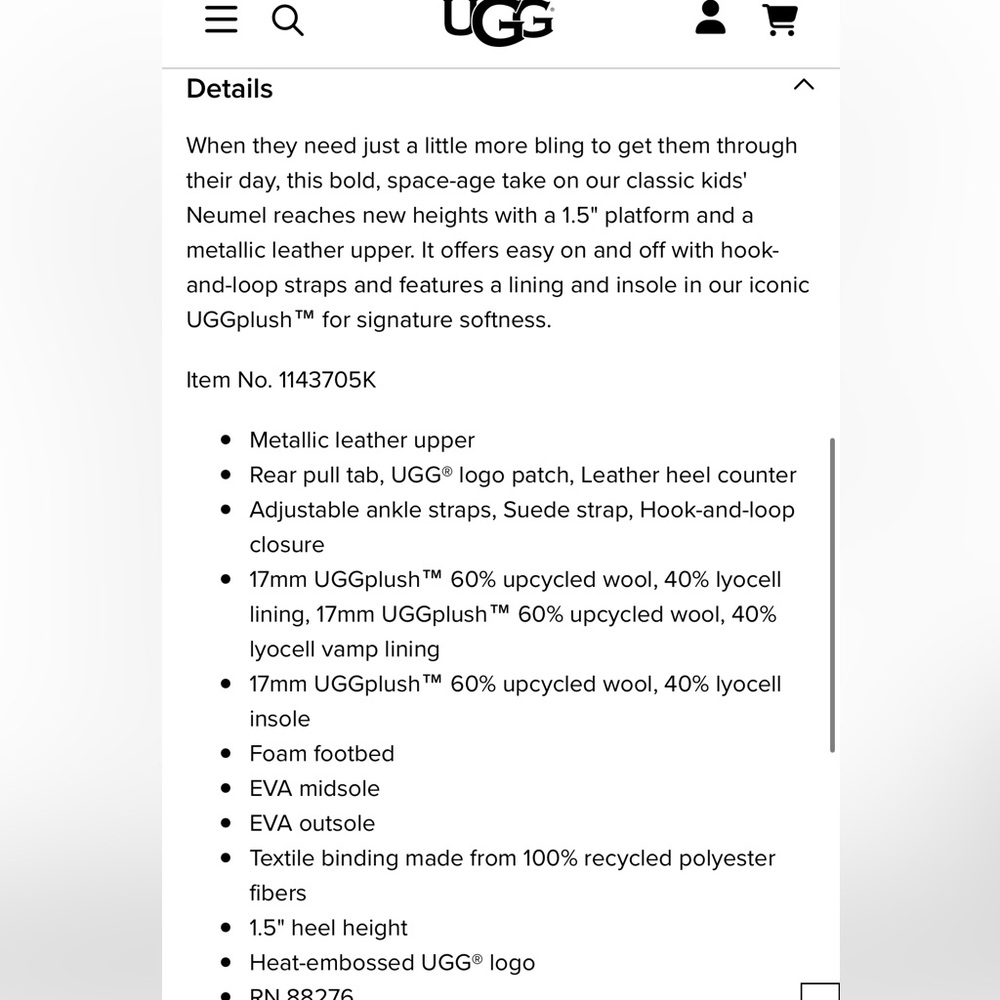 UGG Big Kids Neumel Platform Leather boots - Picture 14 of 14